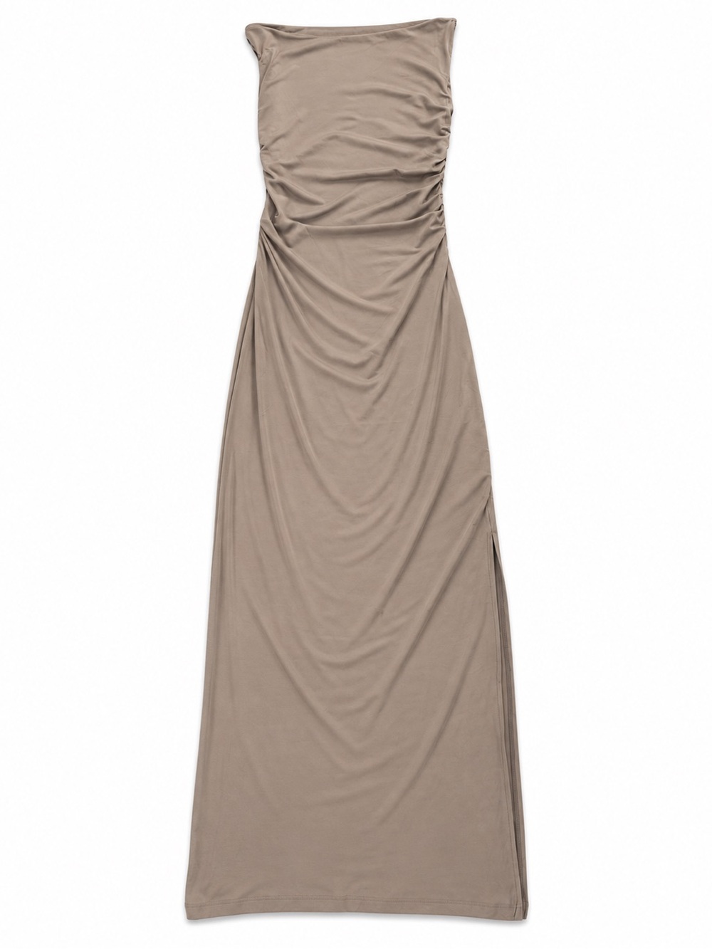 NWT Wild Fable High Neck Ruched Maxi Dress - Taupe